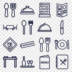 Canvas Print - Set of 16 dining outline icons