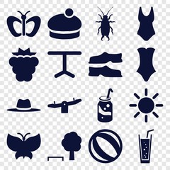 Sticker - Set of 16 summer filled icons