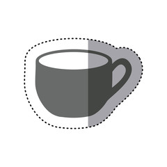 Canvas Print - sticker monochrome silhouette cup with handle vector illustration