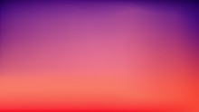 Purple Sunset Blurred Vector Background. Purplish Red Orange Gradient Mesh. Trendy Out-of-focus Effect. Dramatic Saturated Colors. HD Format Proportions. Horizontal Layout.