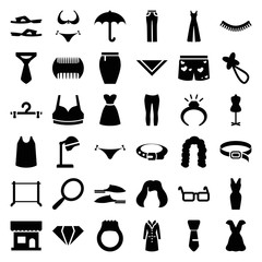 Sticker - Set of 36 fashion filled icons