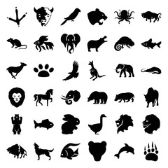 Poster - Set of 36 wild filled icons