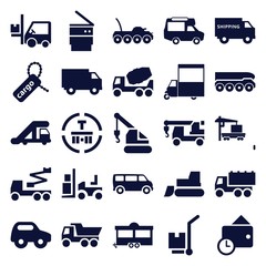 Canvas Print - Set of 25 truck filled icons