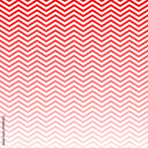 Red White Ombre Chevron Vector Pattern. Gradient Fade Textures Dip Dye