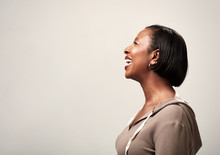 Happy Black Woman Face Profile