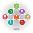 © PALERM089 - Business infographic elements, pie chart, business steps, flat design