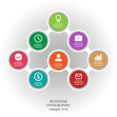 Naklejka na meble Business infographic elements, pie chart, business steps, flat design