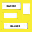 © 3dwithlove - White textile banners with folds template set