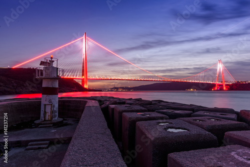 Poster New bridge of Istanbul, Yavuz Sultan Selim Bridge with long exposure