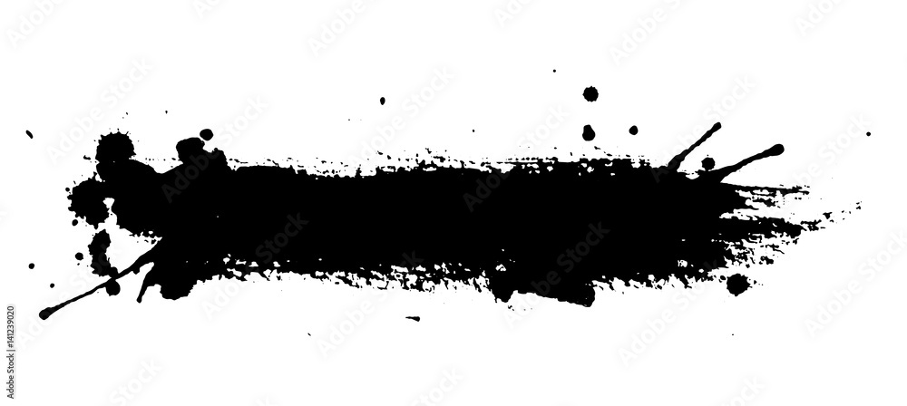 Isolated ink spot on white background. Black paint splash illustration. - obrazy, fototapety, plakaty 