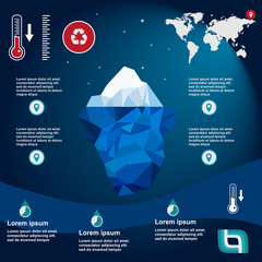  Iceberg Illustration in flat design