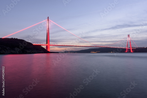Leinwand Poster New bridge of Istanbul, Yavuz Sultan Selim Bridge with long exposure