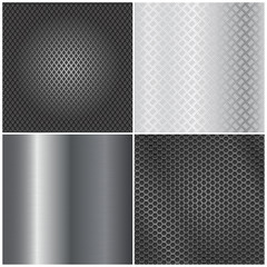 metal background collection. brushed steel, perforated, non-slip surfaces