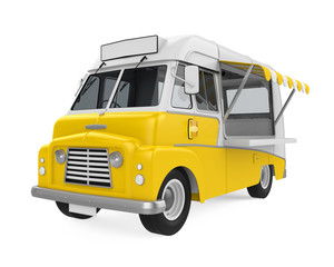 Wall Mural - Yellow Food Truck Isolated