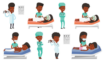 Poster - Vector set of doctor characters and patients.