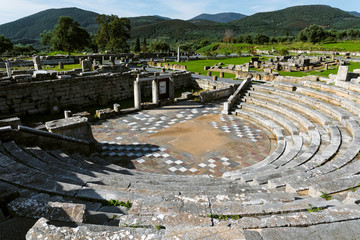 The Ekklesiasterion of the Asklepieion in the archaeological site of ancient Messene in Peloponnese, Greece