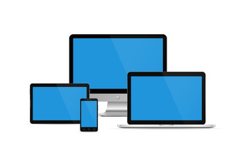 Wall Mural - set of monitor, tablet pc,smart phone and laptop. vector illustration.