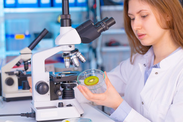 Canvas Print - Women work in food quality inspection  laboratory