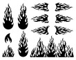 Fire flame design elements collection