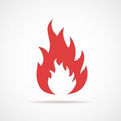 Poster - Fire flat icon. Vector illustration.