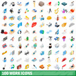 © ylivdesign - 100 work icons set, isometric 3d style