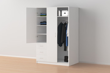 Canvas Print - Wardrobe with open doors