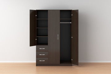 Canvas Print - Wardrobe with open doors