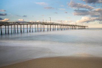 Wall Mural - Long Wooden Fishing Pier in the Outer Banks of North Carolina