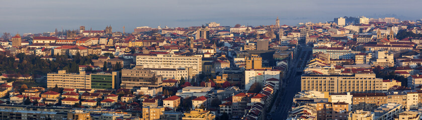 Panorama of Braga at sunrise