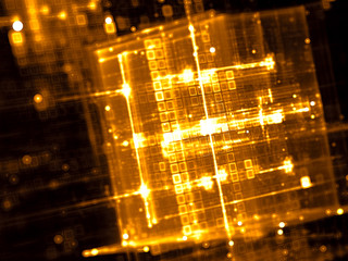 Wall Mural - blurred cubes - abstract digitally generated image
