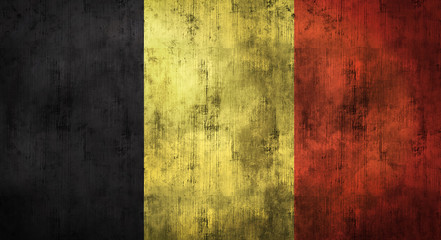 Wall Mural - Grunge crumpled Belgium flag. 3d rendering