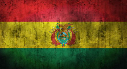 Wall Mural - Grunge crumpled Bolivia flag. 3d rendering