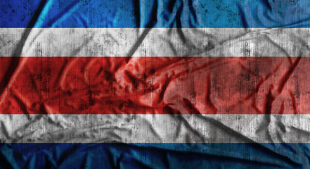 Wall Mural - Grunge crumpled Costa Rica flag. 3d rendering