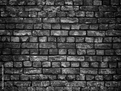 Texture Of A Black Brick Wall Background Gloomy Background For Design Wall Mural Dmitr1ch