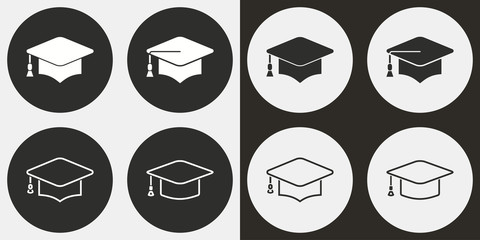 Wall Mural - Graduation icon set.