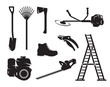 Gardening equipment icons