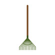 Simple icon for lawn rake. Vector illustration.
