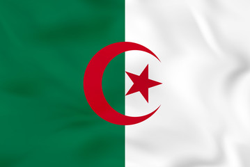 Wall Mural - Algeria waving flag. Algeria national flag background texture.