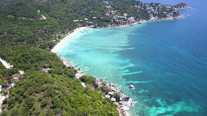 Wall Mural - Aerial View: Shark Bay at Koh tao, Thailand