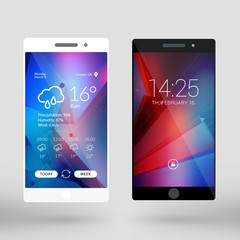 Wall Mural - mobile interface wallpaper design. abstract vector background. modern smartphone application interfa