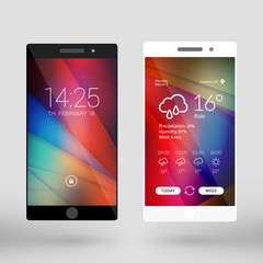 Wall Mural - mobile interface wallpaper design. abstract vector background. modern smartphone application interfa