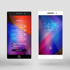 Wall Mural - mobile interface wallpaper design. abstract vector background. modern smartphone application interfa