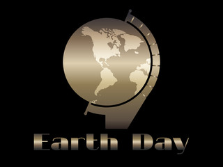 Earth Day. Planet earth in the style of art deco 20s. Vector illustration