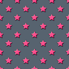 Wall Mural - Pink stars scribble sketch pattern background.