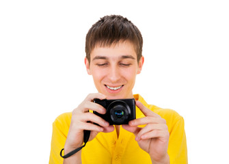 Wall Mural - Young Man with a Camera