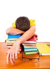 Poster - Teenager sleep on the Books