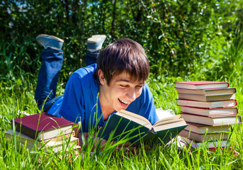 Wall Mural - Young Man read a Books