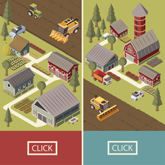 Sticker - Farm Vehicles Isometric Banners