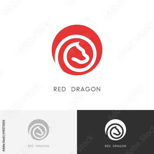 Red Dragon Logo Fairy Tale Animal Symbol Colored Dog Or Horse Icon Buy This Stock Vector And Explore Similar Vectors At Adobe Stock Adobe Stock