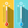Thermometer Icons. Vector Temperature Measurement Backgrounds